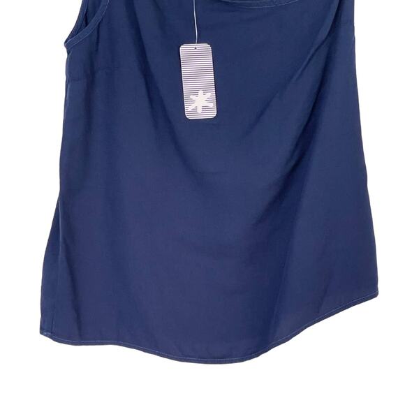 NEW Splendid Navy Rayon Crosshatch One Shoulder Tie Tank Women's Size XS - Picture 5 of 9